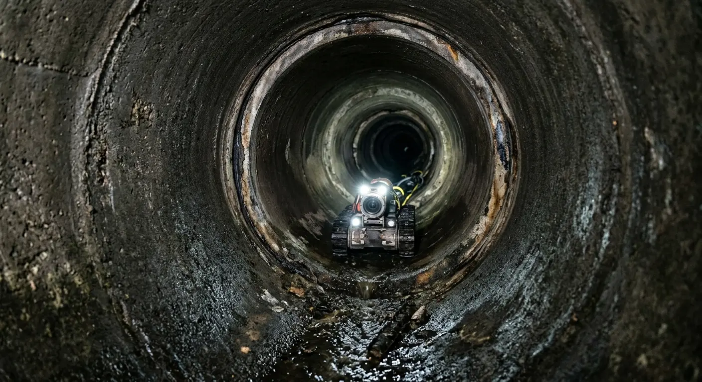 Robotic sewer camera inspecting pipe interior for Sewer Line Repair in Celebration